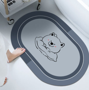 Sleek bathroom mat-moisture absorbing